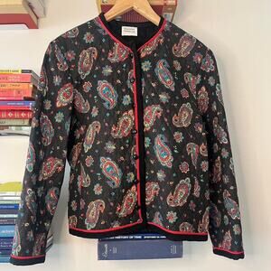 Vintage Boston Traveler Paisley Print Quilted Jacket  Size M/L